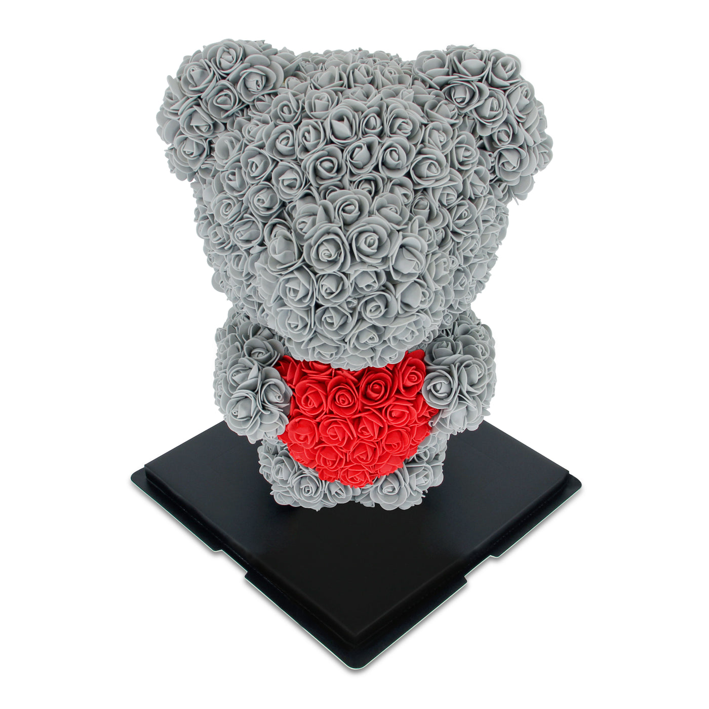 Medium Standing Rose Bear 40cm - Grey