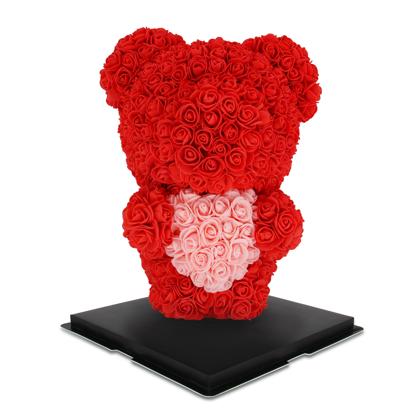 Medium Standing Rose Bear 40cm - Red with Pink Heart