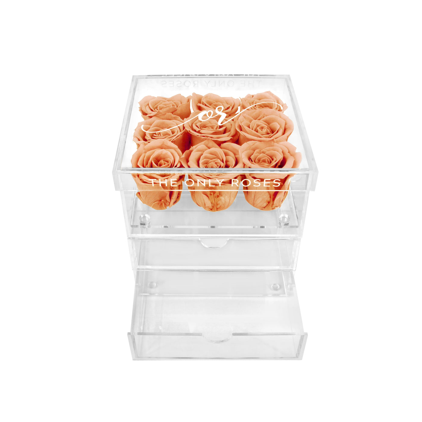 Medium Acrylic Forever Rose Box - Champagne