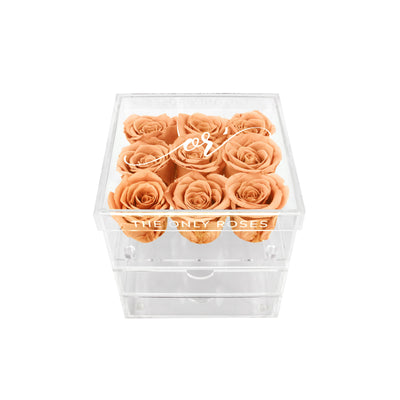 Medium Acrylic Forever Rose Box - Champagne