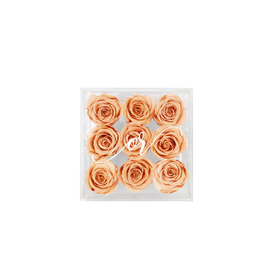 Medium Acrylic Forever Rose Box - Champagne