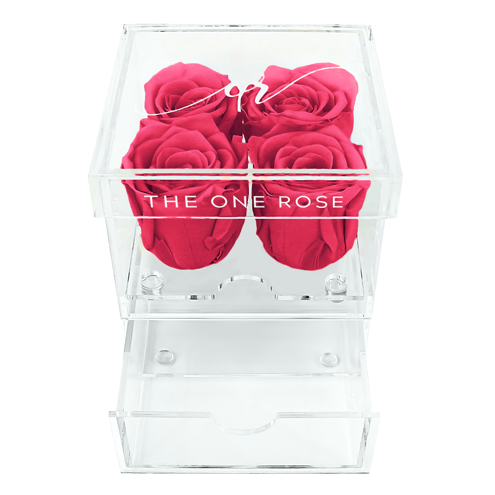 Petite Acrylic Forever Rose Box - Rosy Pink