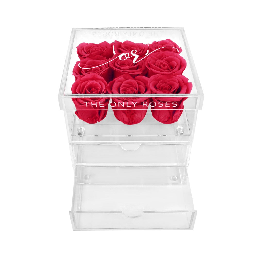 Medium Acrylic Forever Rose Box - Rosy Pink