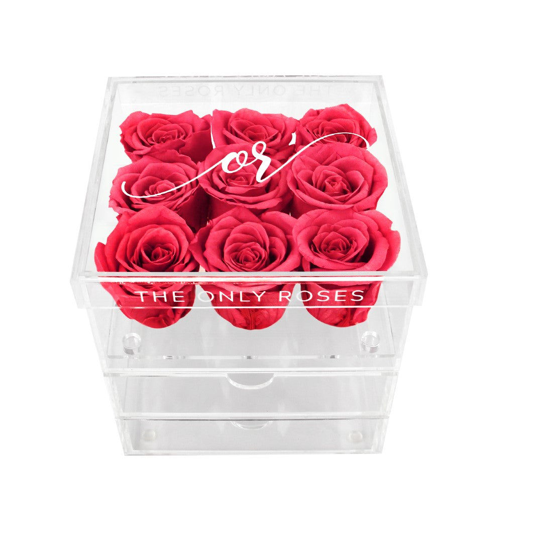 Medium Acrylic Forever Rose Box - Rosy Pink