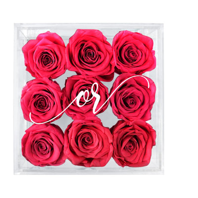 Medium Acrylic Forever Rose Box - Rosy Pink