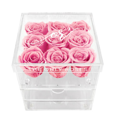 Medium Acrylic Forever Rose Box - Sakura Pink