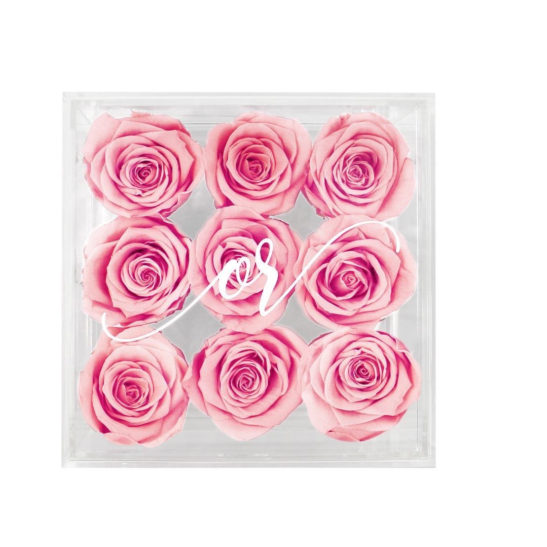 Medium Acrylic Forever Rose Box - Sakura Pink