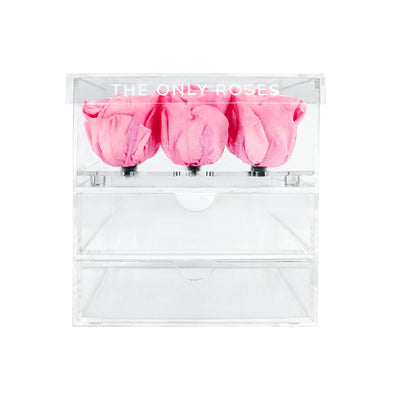 Medium Acrylic Forever Rose Box - Sakura Pink