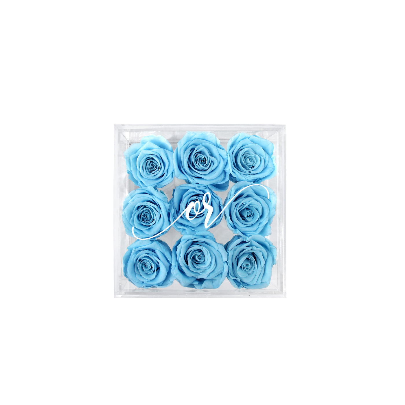 Medium Acrylic Forever Rose Box - Sky Blue