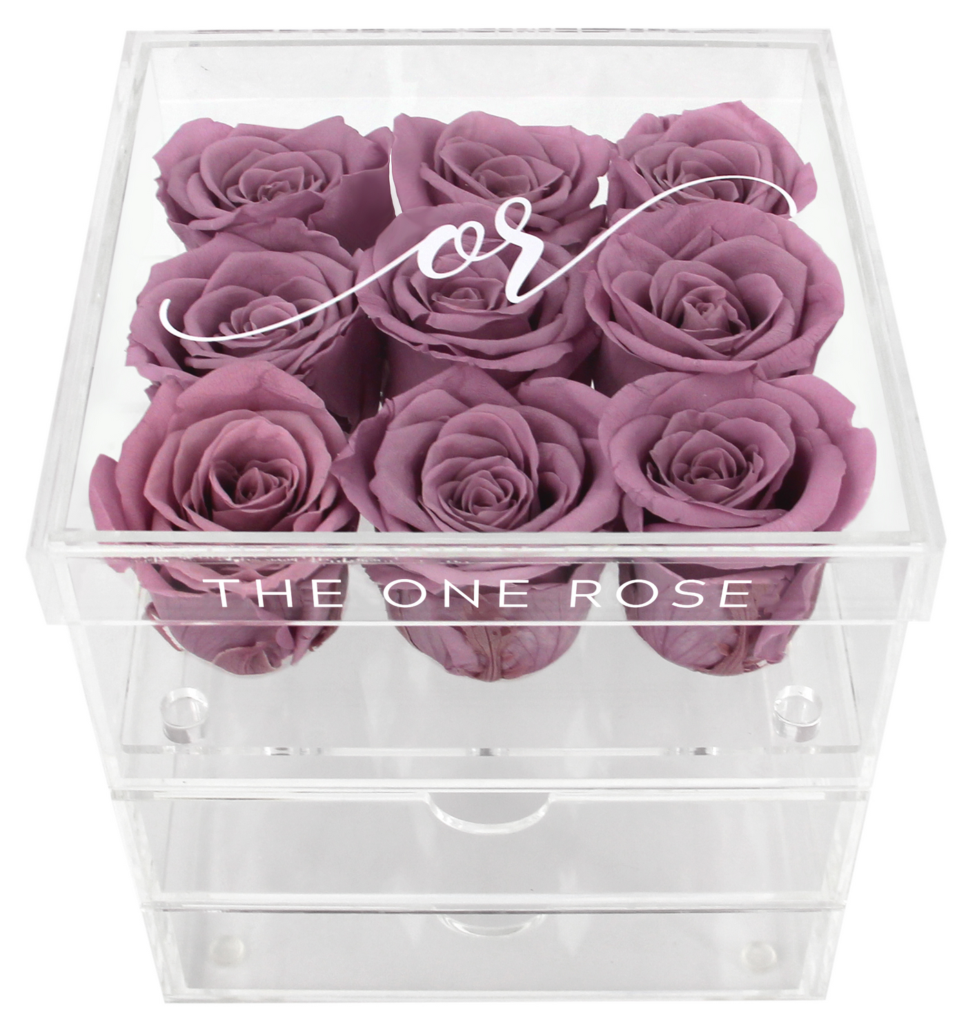 Medium Acrylic Forever Rose Box - Lilac Purple