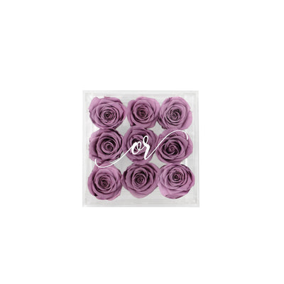 Medium Acrylic Forever Rose Box - Lilac Purple