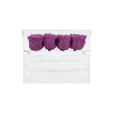 Grand Acrylic Forever Rose Box - Lilac Purple