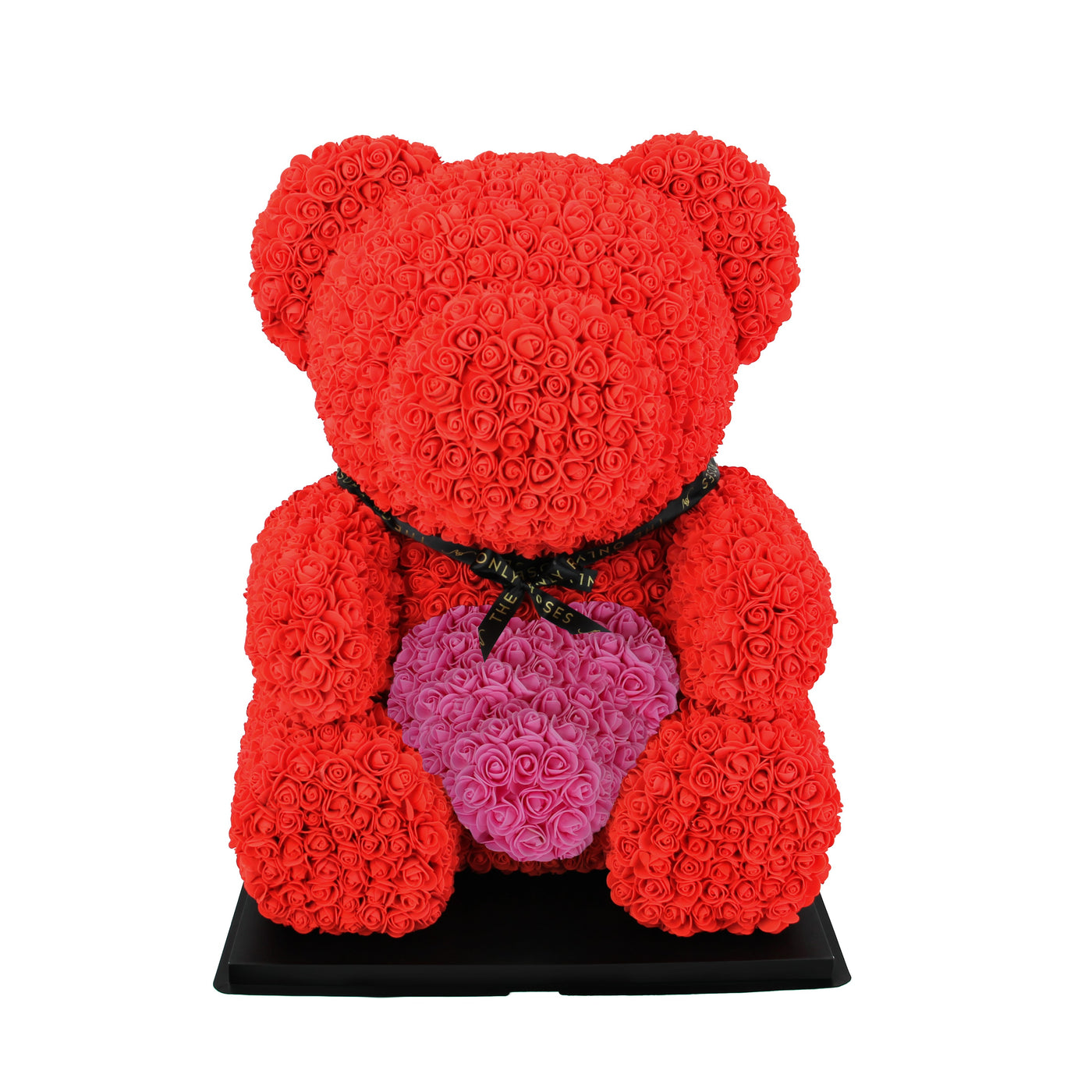 Giant Luxe Rose Bear - Red with Pink Heart (BRISBANE ONLY)