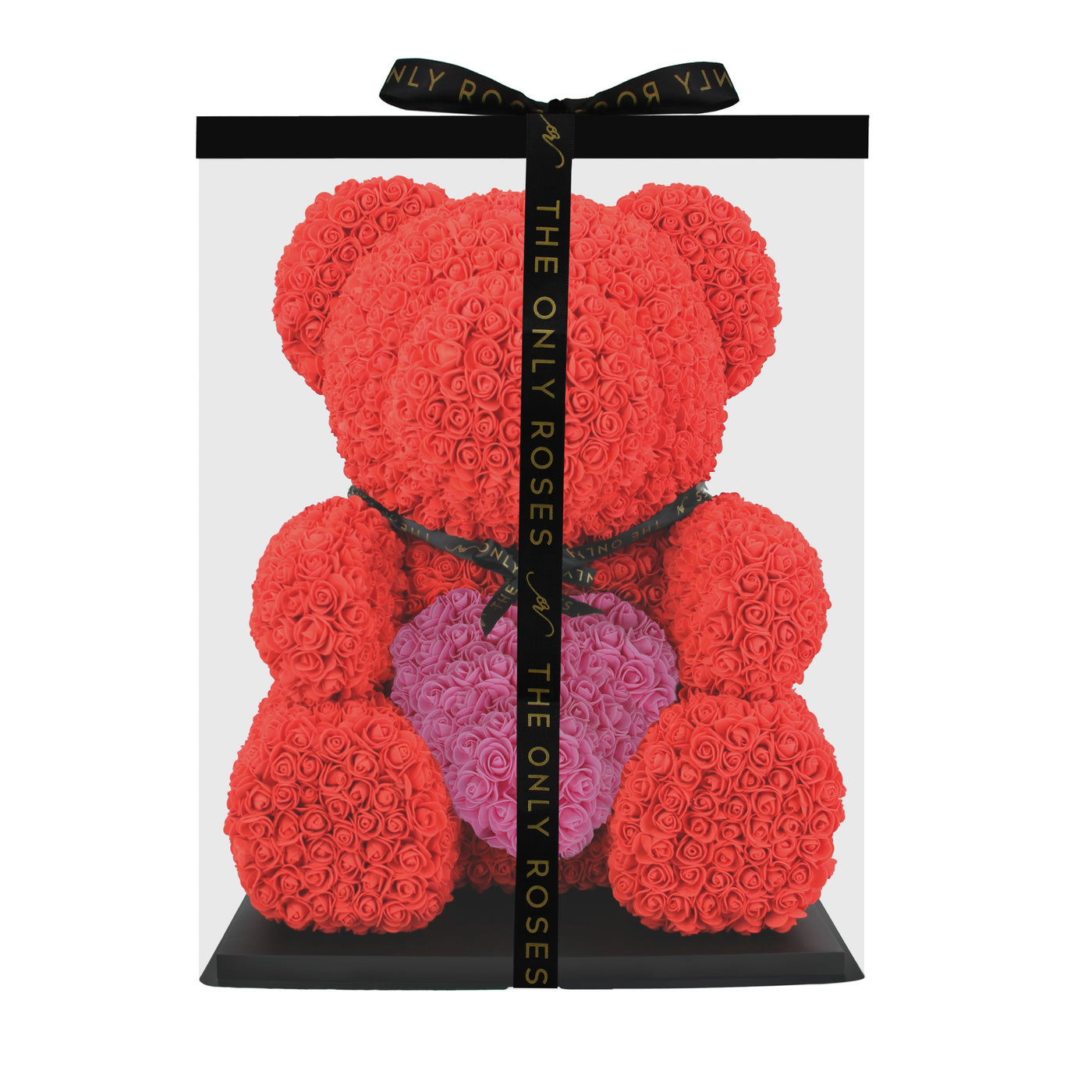 Giant Luxe Rose Bear - Red with Pink Heart (BRISBANE ONLY)