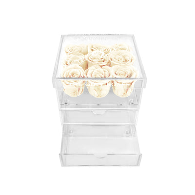 Medium Acrylic Forever Rose Box - White