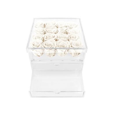 Grand Acrylic Forever Rose Box - White