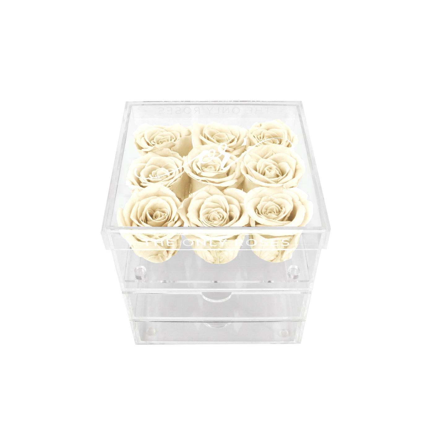 Medium Acrylic Forever Rose Box - White