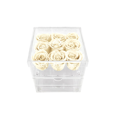 Medium Acrylic Forever Rose Box - White