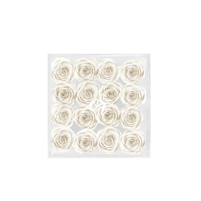 Grand Acrylic Forever Rose Box - White