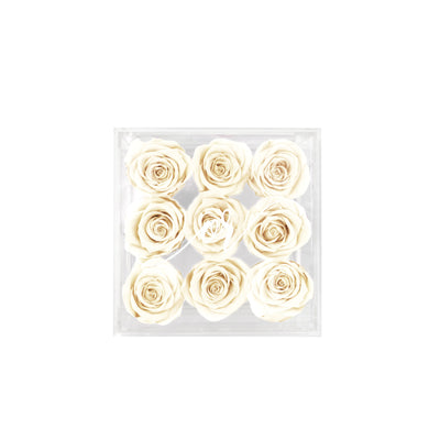 Medium Acrylic Forever Rose Box - White