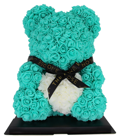 Medium Rose Bear 40cm - Teal