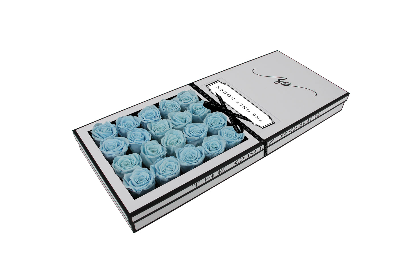 Signature Luxury Forever Rose White Box - Sky Blue