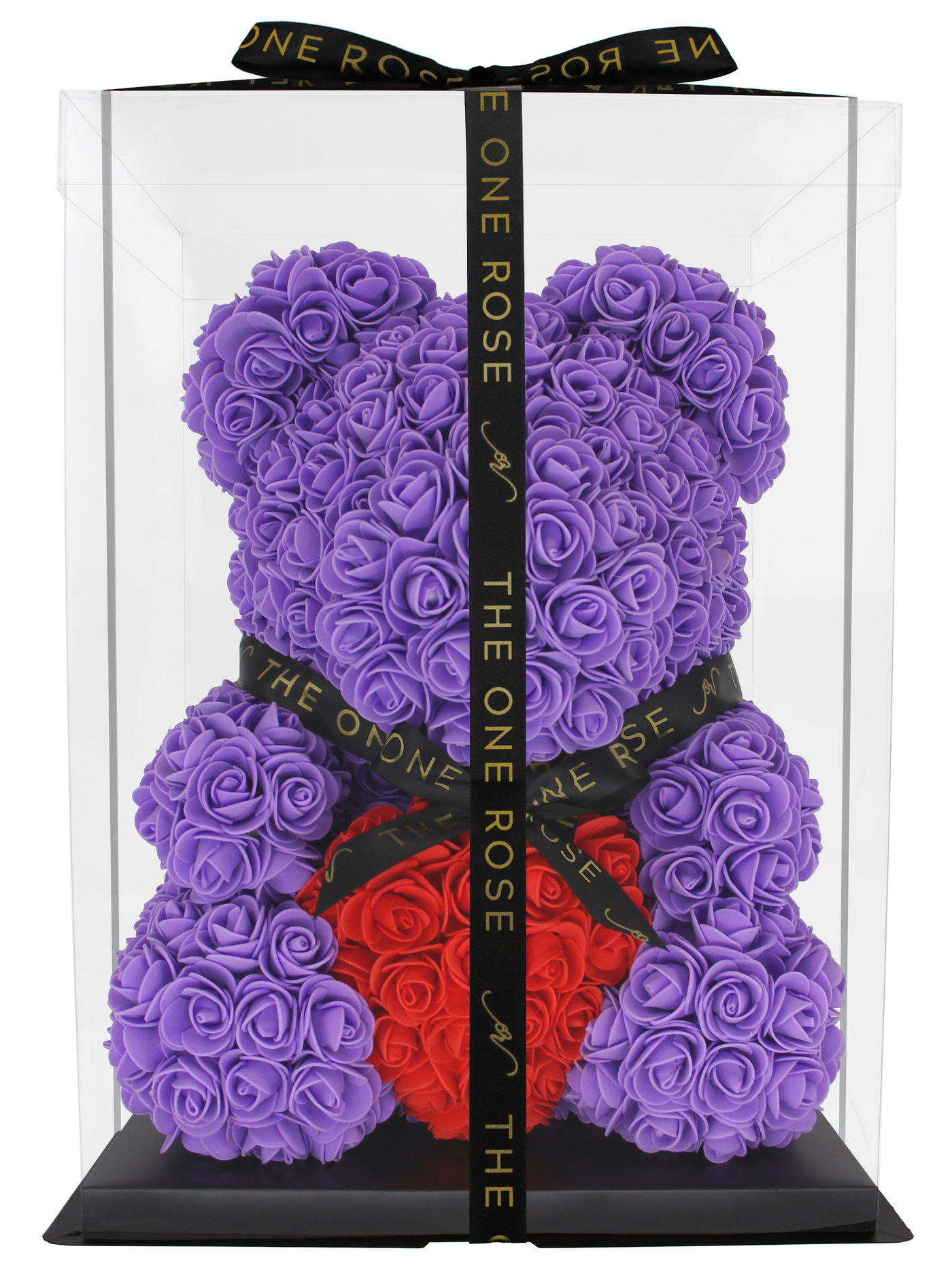 Medium Rose Bear 40cm - Purple