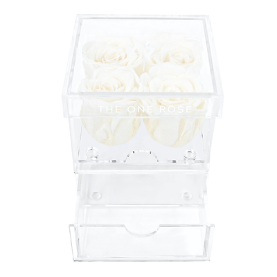 Petite Acrylic Forever Rose Box - White