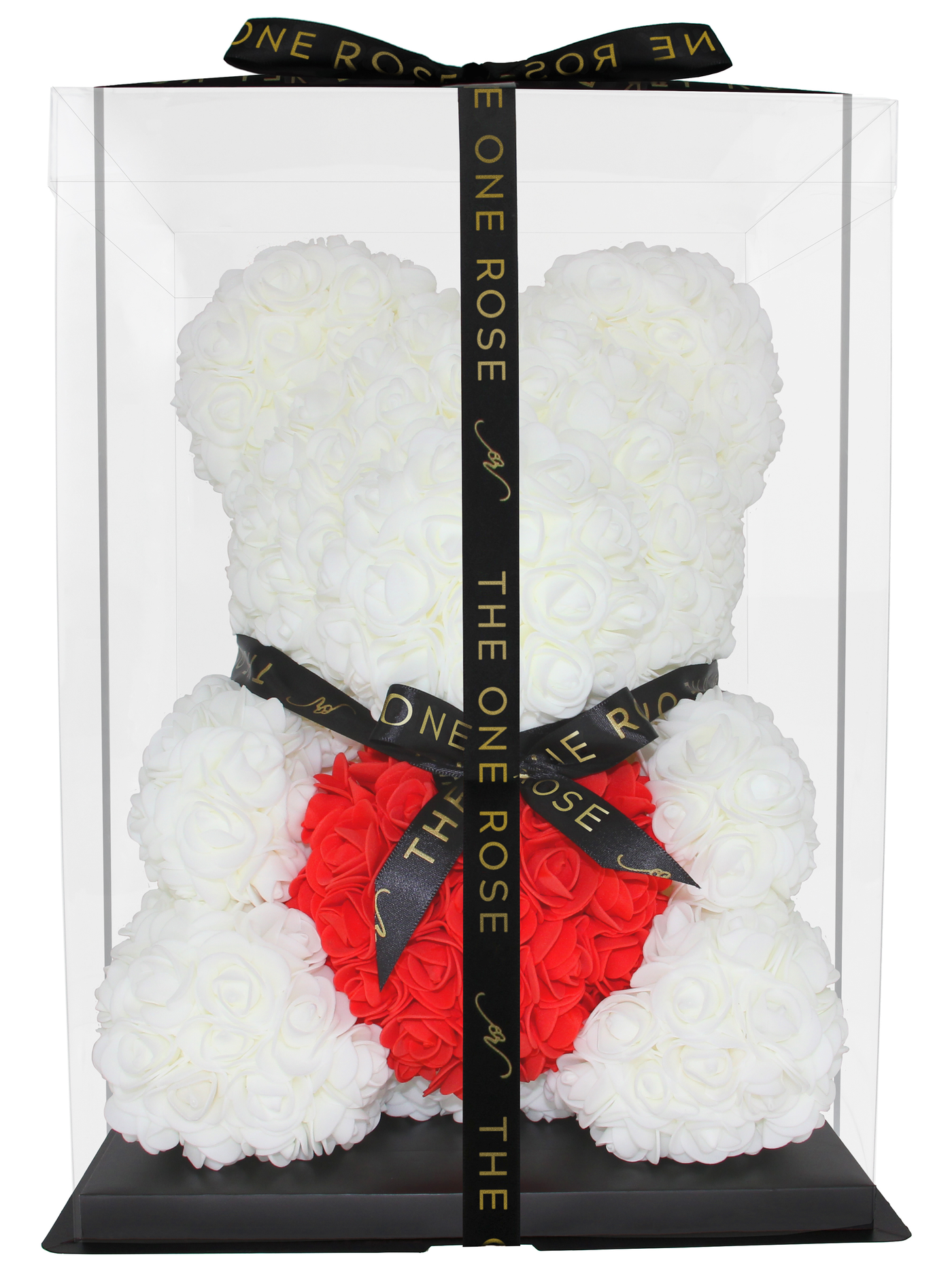 Medium Rose Bear 40cm - White